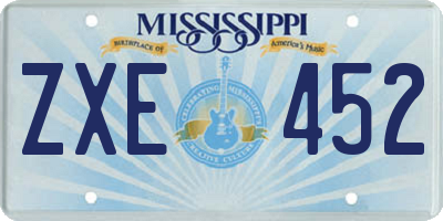 MS license plate ZXE452
