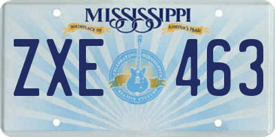 MS license plate ZXE463
