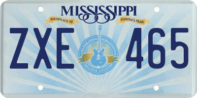 MS license plate ZXE465