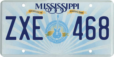 MS license plate ZXE468