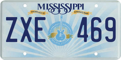 MS license plate ZXE469