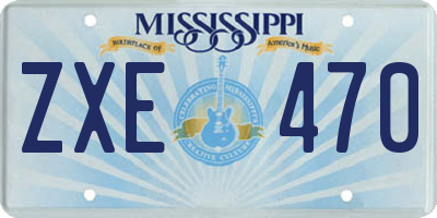 MS license plate ZXE470