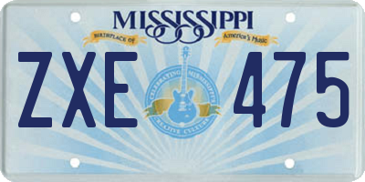 MS license plate ZXE475
