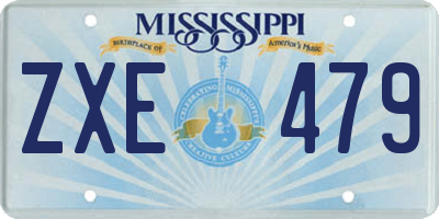 MS license plate ZXE479