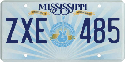 MS license plate ZXE485