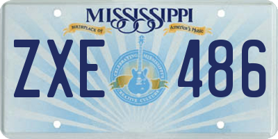 MS license plate ZXE486