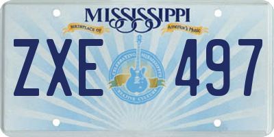 MS license plate ZXE497