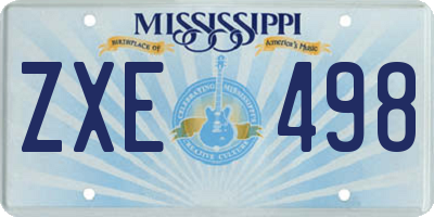 MS license plate ZXE498