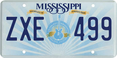 MS license plate ZXE499