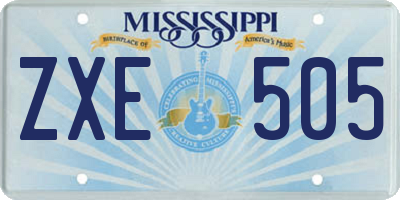 MS license plate ZXE505