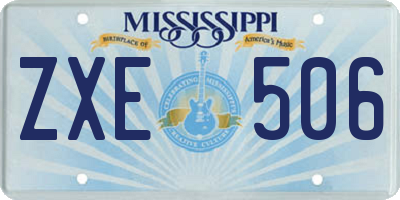 MS license plate ZXE506