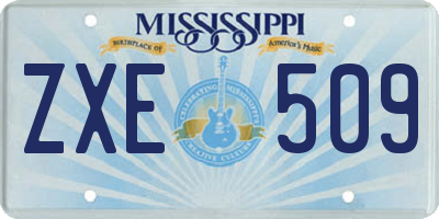 MS license plate ZXE509