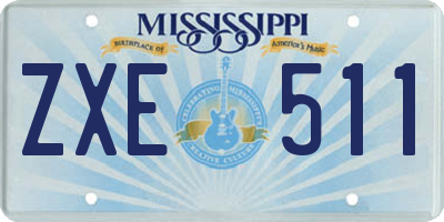 MS license plate ZXE511