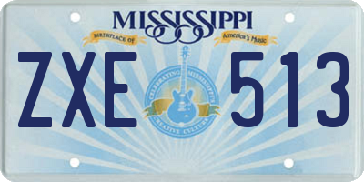 MS license plate ZXE513