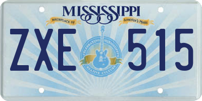 MS license plate ZXE515