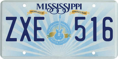 MS license plate ZXE516