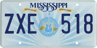 MS license plate ZXE518