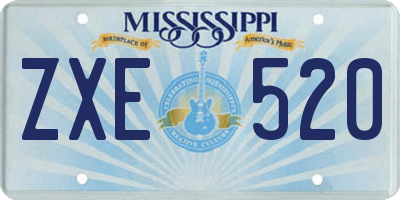 MS license plate ZXE520