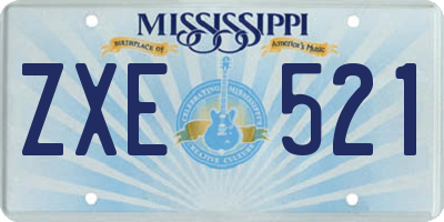 MS license plate ZXE521
