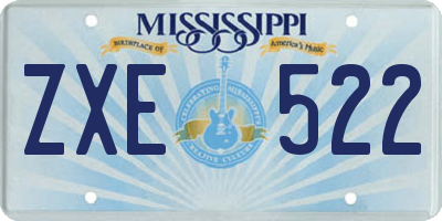 MS license plate ZXE522