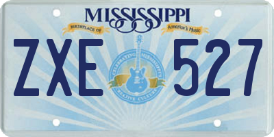 MS license plate ZXE527