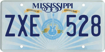 MS license plate ZXE528