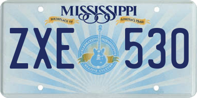 MS license plate ZXE530