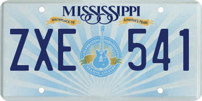 MS license plate ZXE541