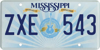 MS license plate ZXE543