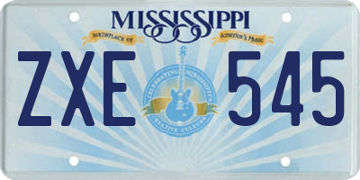 MS license plate ZXE545