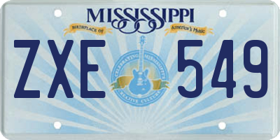 MS license plate ZXE549