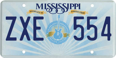 MS license plate ZXE554