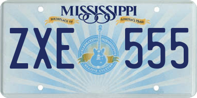 MS license plate ZXE555