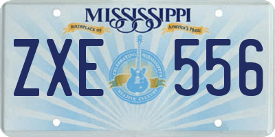MS license plate ZXE556