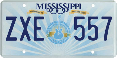MS license plate ZXE557