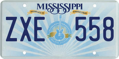 MS license plate ZXE558