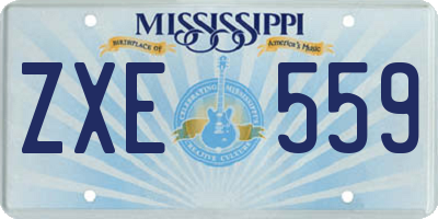 MS license plate ZXE559