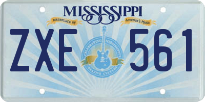 MS license plate ZXE561