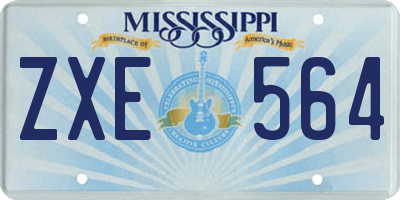 MS license plate ZXE564