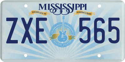 MS license plate ZXE565