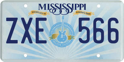 MS license plate ZXE566
