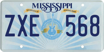 MS license plate ZXE568
