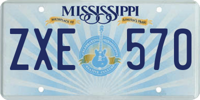 MS license plate ZXE570