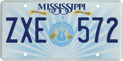 MS license plate ZXE572