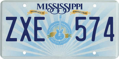 MS license plate ZXE574