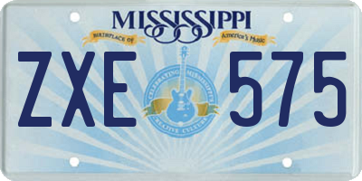 MS license plate ZXE575
