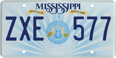 MS license plate ZXE577