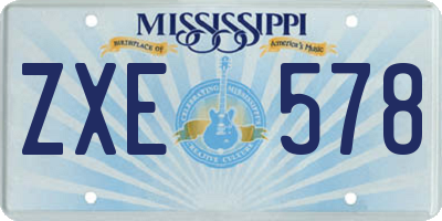 MS license plate ZXE578
