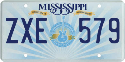 MS license plate ZXE579