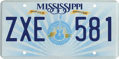 MS license plate ZXE581